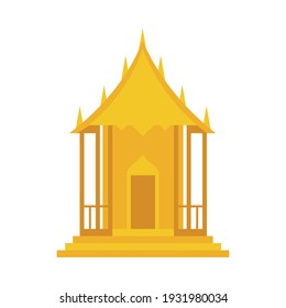 golden thai temple on background