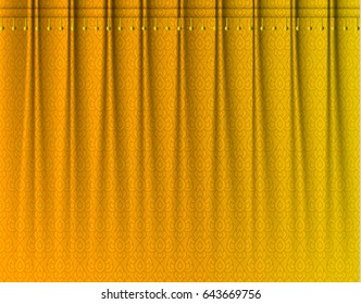 Golden Thai vintage wrinkle curtain, vector pattern abstract background