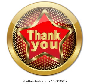 Golden Thank You button.Vector