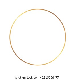 Golden thin circle round ring frame on the white background. Perfect design for headline, logo and sale banner. Vector