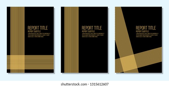 golden thin lines over black background, report presentation brochure cover
