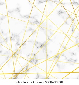 Golden thin lines over realistic marble halftone texture background. Vector illustration