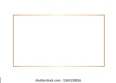 Golden thin rectangular frame on the white background.  Perfect design for headline, logo and sale banner. Vector - Shutterstock ID 1365130826