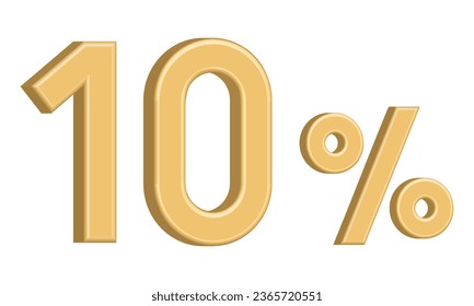 Golden three-dimensional vector number 10 percent