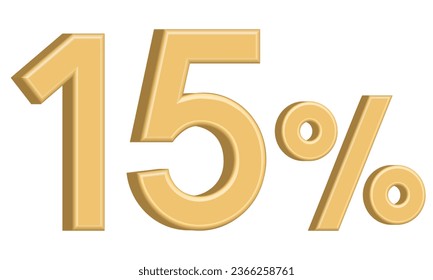 Golden three-dimensional vector number 15 percent