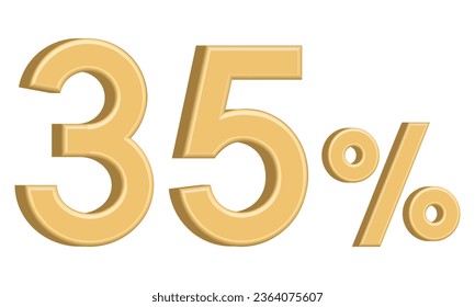 Número de vector tridimensional dorado 35 por ciento