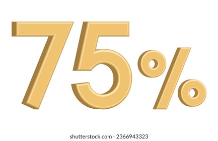 Golden three-dimensional vector number 75 percent