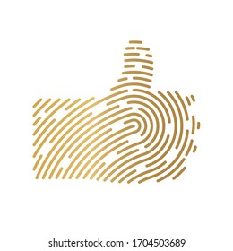 Icono de empuje dorado hacia arriba - ilustración vectorial