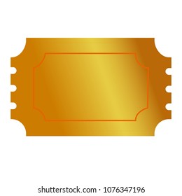 Golden Ticket Or Coupon, Isolated On White
