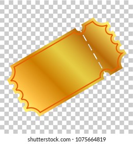 golden ticket or coupon at transparent effect background 