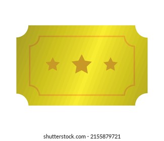 Golden Ticket Icon On White Background