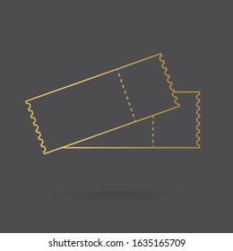 Golden Ticket Icon- Vector Illustration