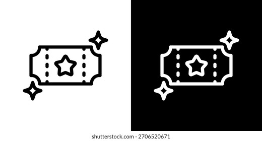 Ilustración vectorial de icono de boleto dorado. Diseño De Línea Fresca Construido Para Una Flexibilidad Creativa En Versiones Claras Y Oscuras.