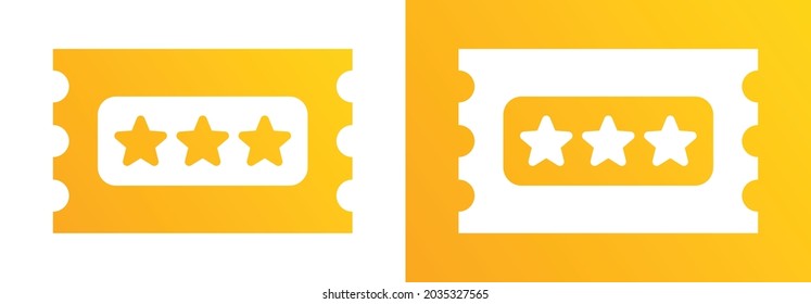 Golden Ticket Icon. Winner Starred Ticket Vector Symbol.