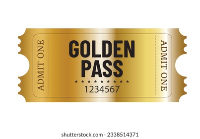 Golden ticket pass coupon vaucher