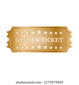 Golden ticket with golden stars