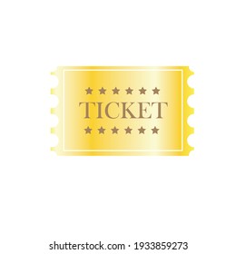 Golden ticket, vector image of ticket