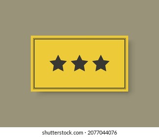 Golden tickets. Ticket with three stars. Vector illustration.