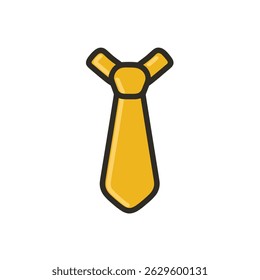 Corbata de oro se coloca solo elemento de Diseño gráfico de icono simple
