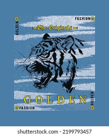golden tiger fashion design print