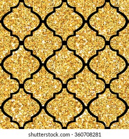 Fondo del brillo del mosaico dorado - Patrón sin foco - en vector