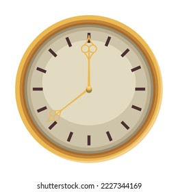 icono aislado de reloj de tiempo dorado