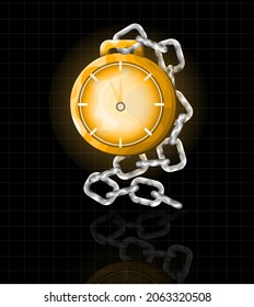 golden time vector art in dark.