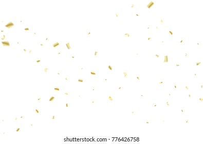 Golden Tinsel Flying Confetti. Christmas, New Year, Birthday Party Decoration. Winter Creative Luxury VIP Premium Decoration. Gold Glitter. Elegant Texture, Golden Tinsel.