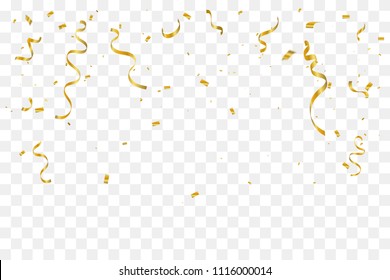 Golden Tiny Confetti Streamer Ribbon Falling Stock Vector (Royalty Free)  1116000014 | Shutterstock