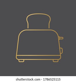 golden toaster icon- vector illustration