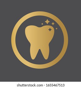 goldenes Zahnsymbol - Vektorillustration