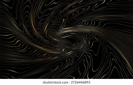 padrão de mapa de linhas de contorno topográfico dourado