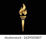 Golden Torch Flame Logo Vector Design