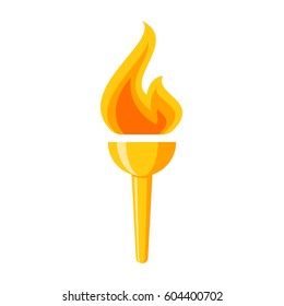 Golden torch, vector icon in flat style