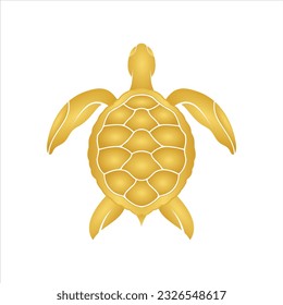 golden tortoise mascot illustration, turtle.