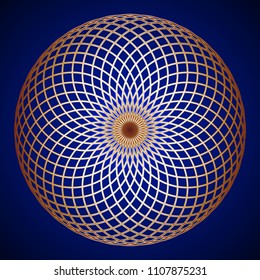 Golden Torus Yantra Sacred Geometry symbol on background