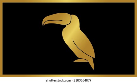 Golden toucan bird birds nature bird vector illustration.