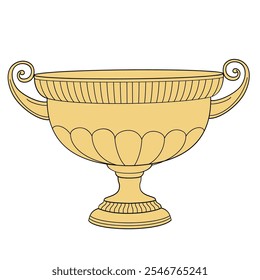 Golden Traditional Sports Cup on white background