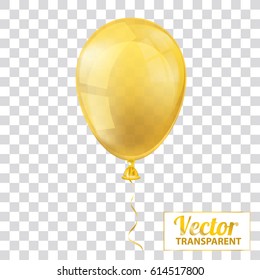 Golden and transparent balloon on the checked background. Eps 10 vector file.