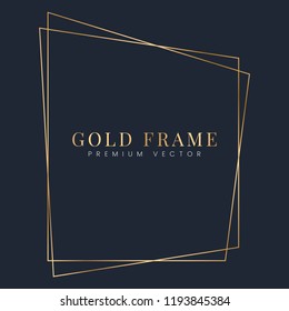 Golden trapezoid frame template vector