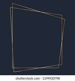 Golden trapezoid frame template vector