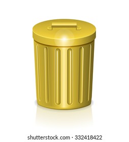  Golden trash can icon