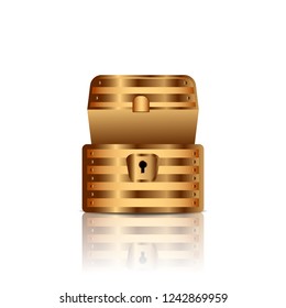 Golden Treasure Chest vector concept