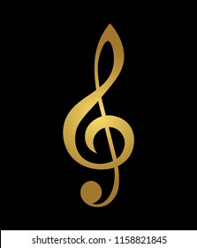 Golden Treble Clef Design