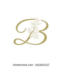 golden tree branches as a part of letter b , vector