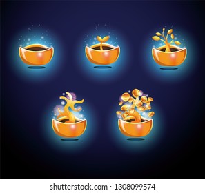 The golden tree grows with the level for game ui