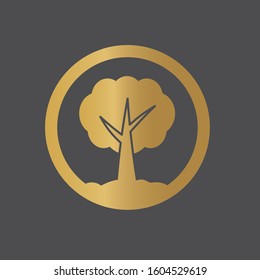 golden tree icon- vector illustration