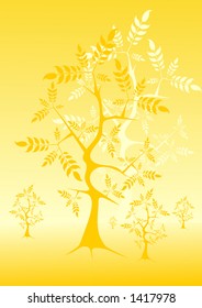 Golden tree illustration vector design