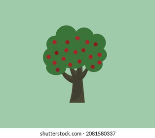 Golden tree on red background