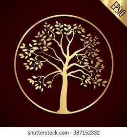 Golden Tree Shape / Vector Illustration Eps10